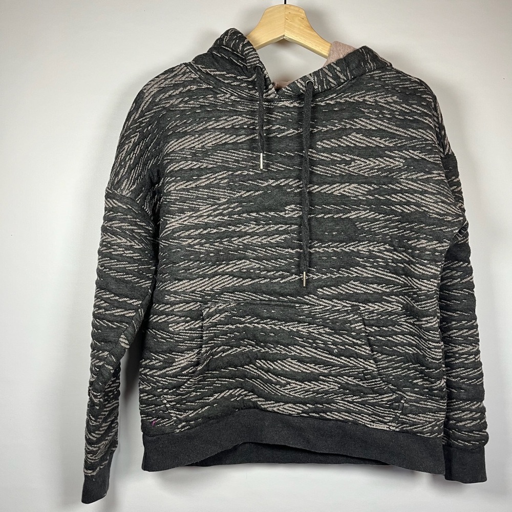 Prana Black and Gray Patterned Hoodie